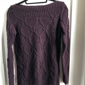 Purple Loft cable knit sweater
